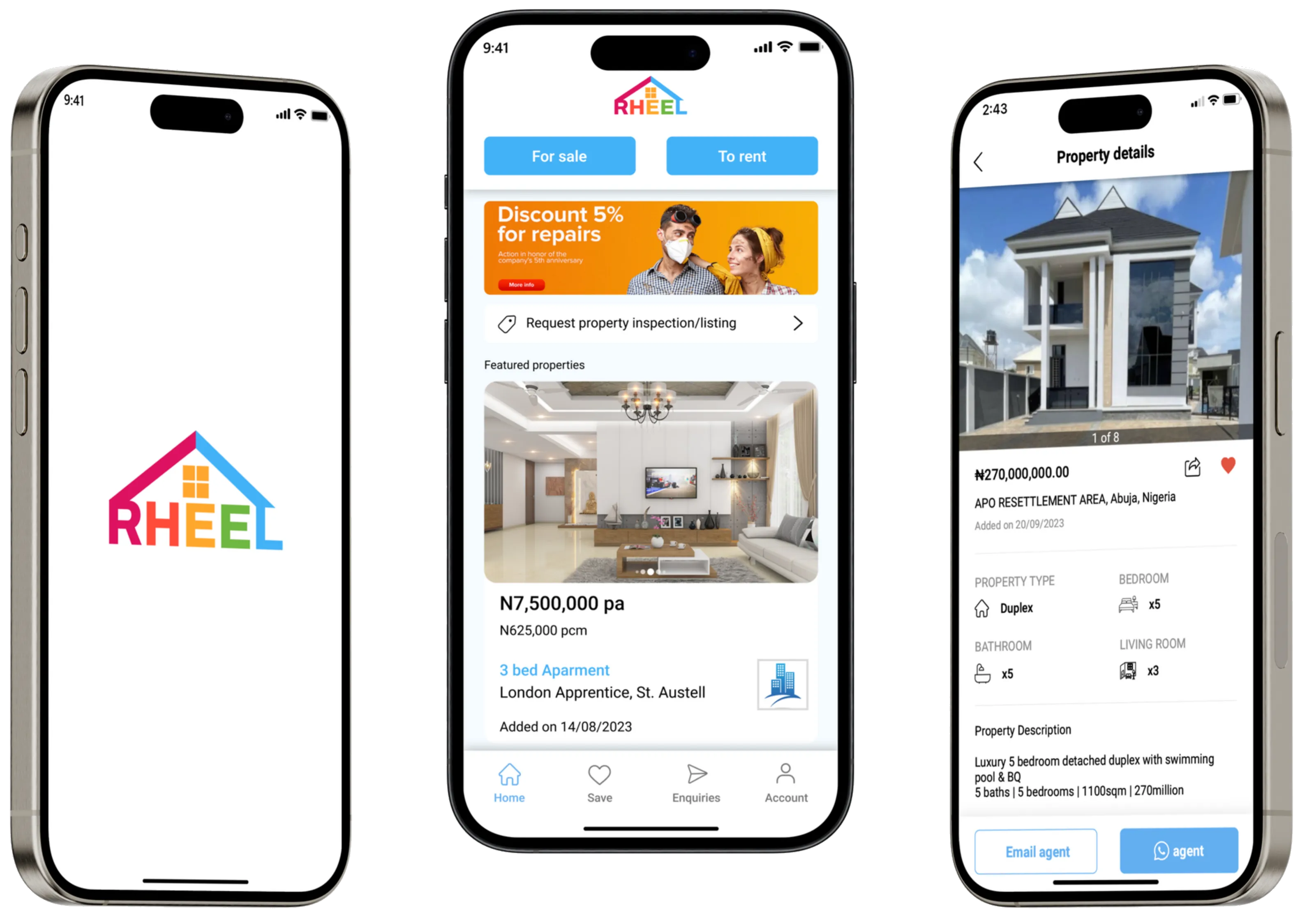 Full case-study page with phones and store badges